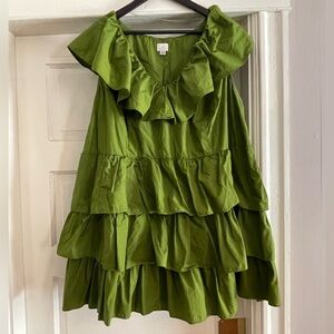 NWOT Green Ruffle Dress
